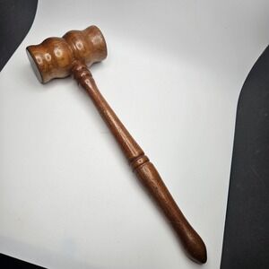 Vintage Wooden Gavel | Hand Turned Hardwood | Judge / Auction / Ceremonial Malle
